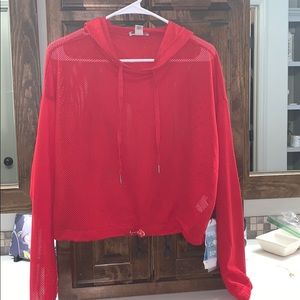 Mesh crop long sleeve shirt